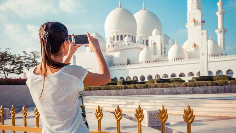 Abu Dhabi-Sheikh Zayed Moskee - vrouw foto