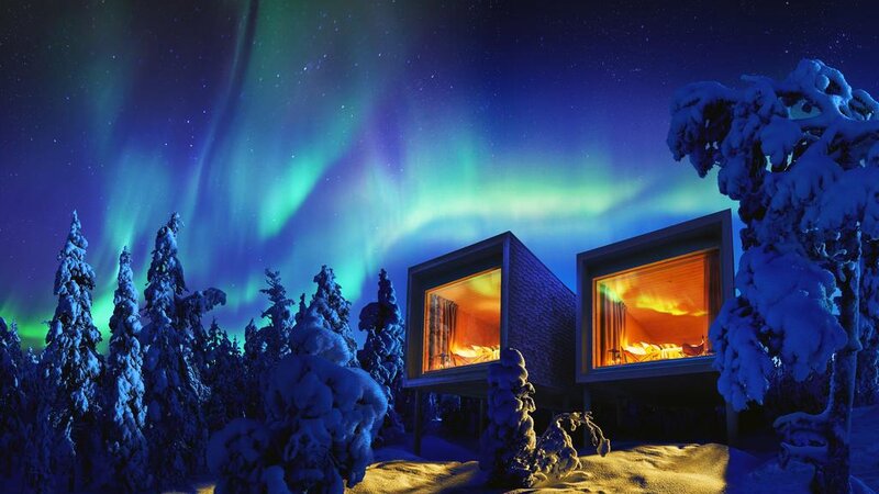 Finland-Lapland-Rovaniemi-Arctic-Treehouse-buitenaanzicht-noorderlicht2