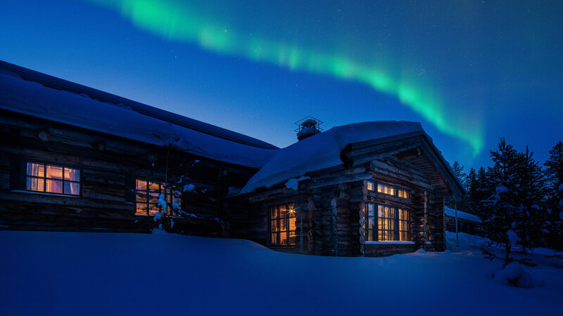 Finland-Lapland-Yllas-L7-Luxury-Lodge-buitenaanzicht-noorderlicht