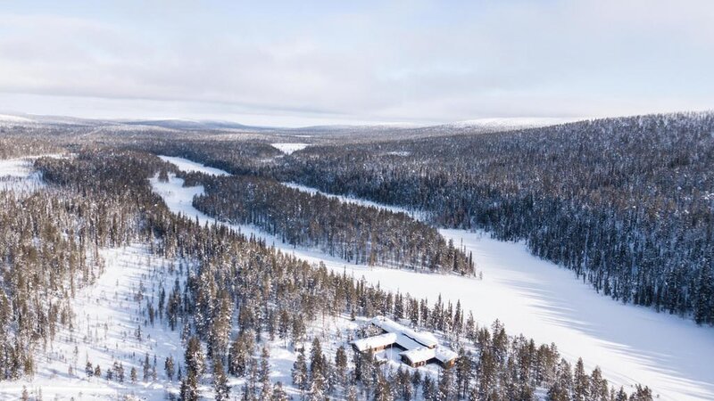 Finland-Lapland-Yllas-L7-Luxury-Lodge-omgeving-luchtfoto