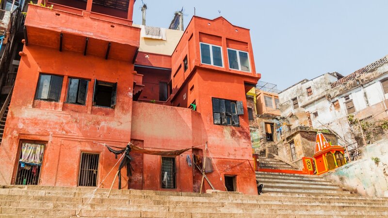 India-Varanasi-Ghats Ganges rivier