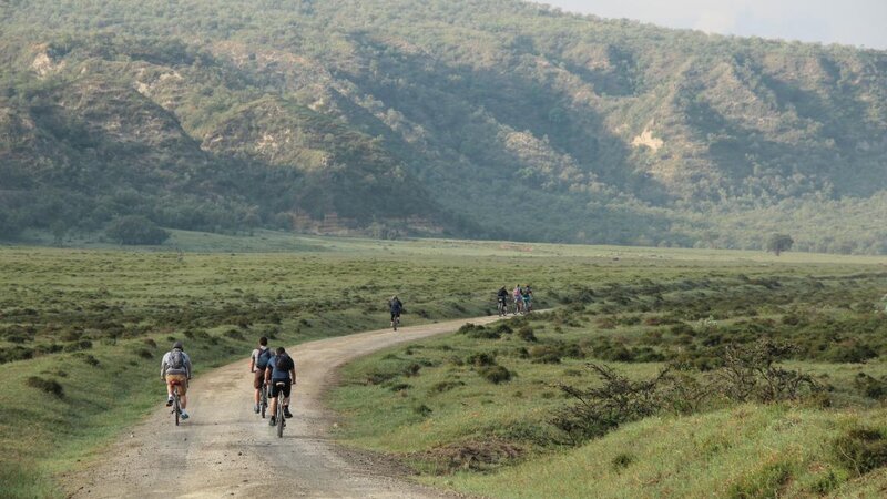 Kenia-Hells Gate National Park-fietsen in het park