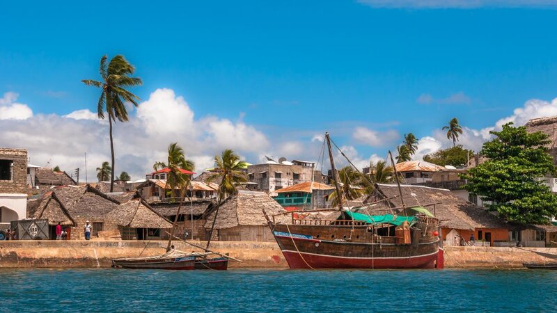 Kenia-Lamu-oude stad aan het water