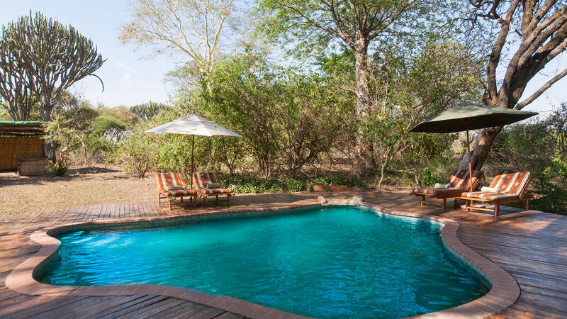 Malawi-Liwonde National Park-Mvuu Lodge-zwembad