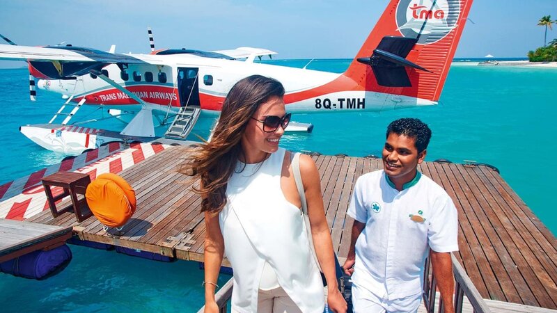 Malediven-Constance-Halaveli-watervliegtuig