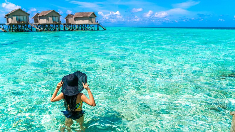 Malediven-dame met hoed