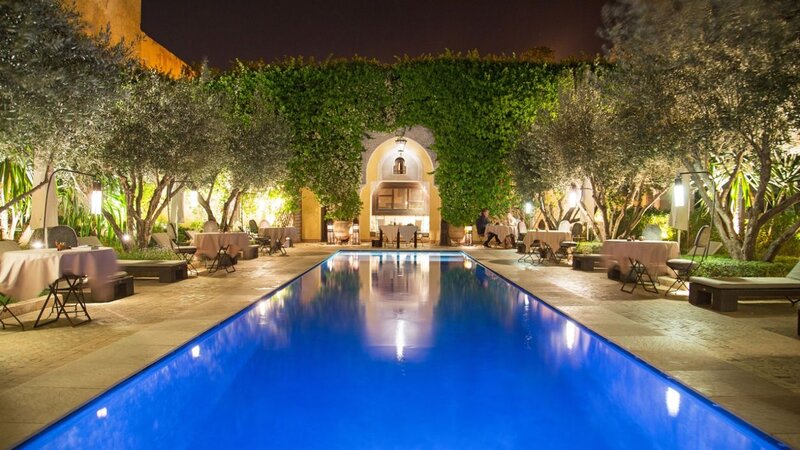 Marokko-Marrakesh-Villa-Des-Orangers-Evening-Pool