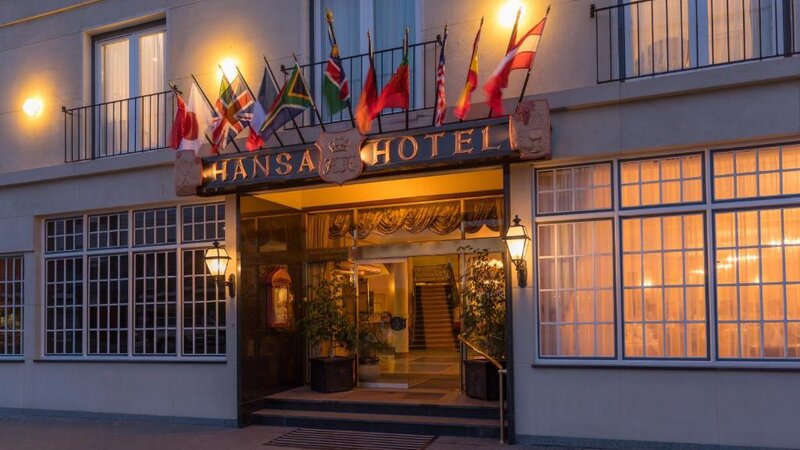 Namibië-Swakopmund-Hansa Hotel-gebouw