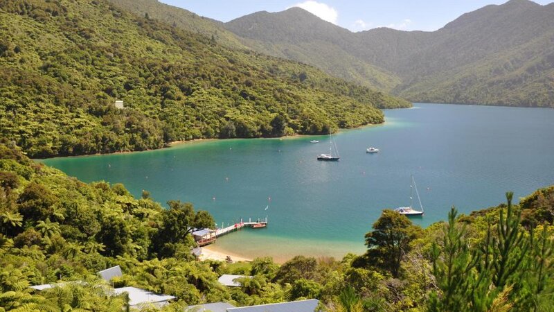 Nieuw-Zeeland-Marlborough-Hotels-Punga Cove Resort-baai
