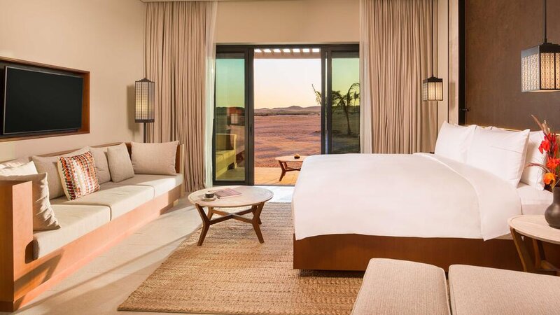 Oman-Dhofar Salalah-Alila Hinu Bay-kamer met zicht