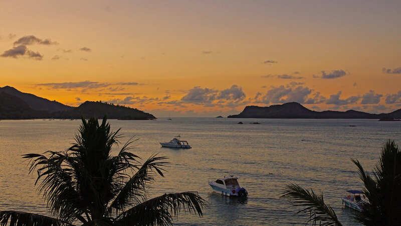 Seychellen-Larchipel- sunset