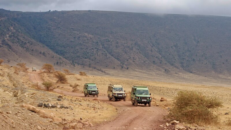 Tanzania-Ngorongoro-krater-rijdende-jeeps