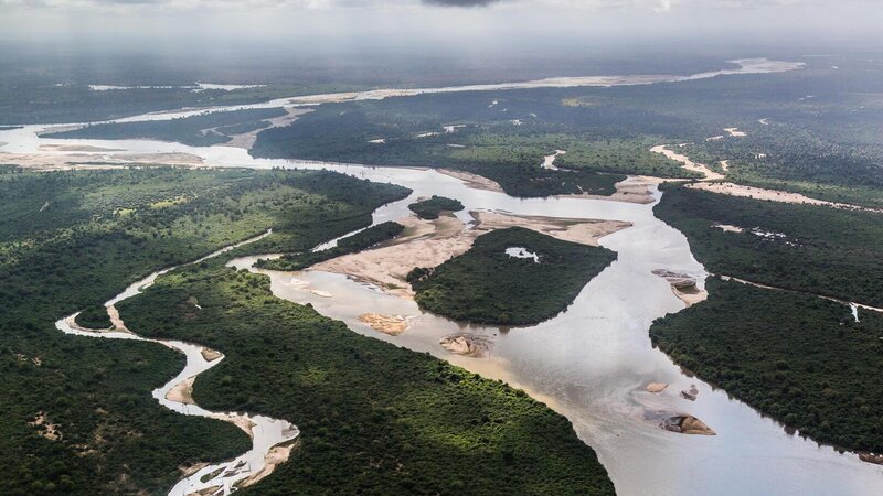 Tanzania-Nyerere NP-Sand River-luchtfoto-omgeving