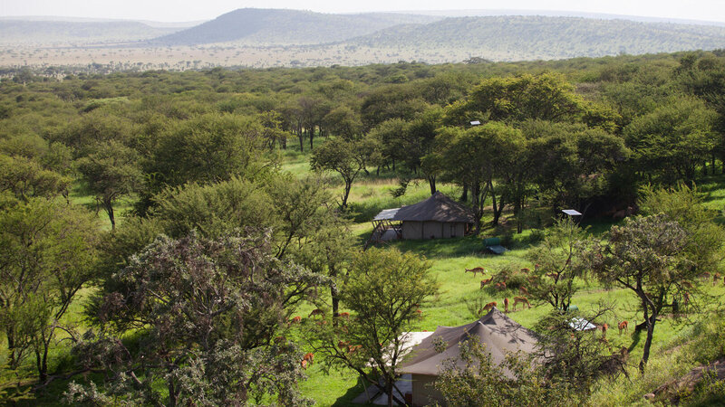 Tanzania-Serengeti NP-Elewana-Serengeti-Pioneer-Camp-luchtfoto-kamp