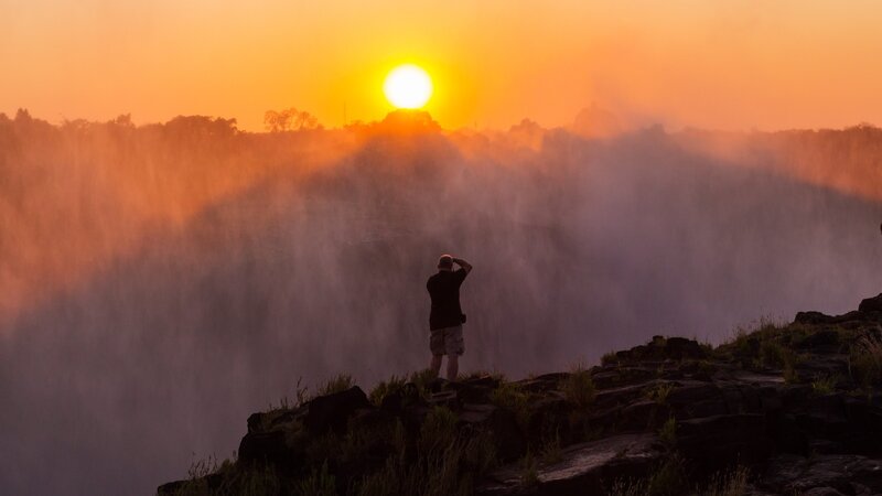 Zimbabwe-Victoria Falls-zonsondergang