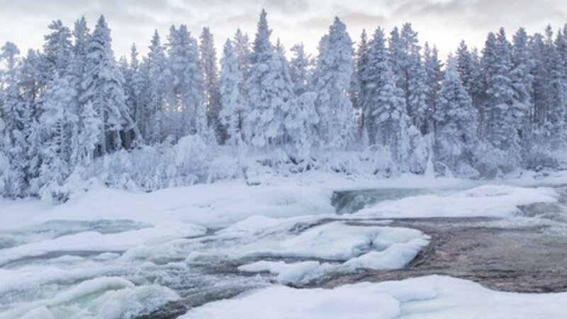 Zweden-Lapland-Harads-Loggers-Lodge-omgeving-bevroren-rivier