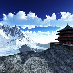 Bhutan-algemeen-uitzicht-pagode-sneeuw