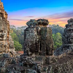 Cambodja-Siem Reap-Angkor Wat gezichten