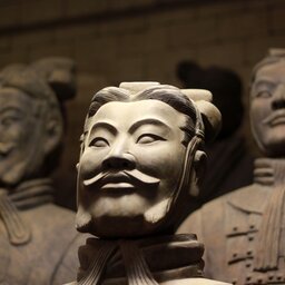 China-Xi'an-terracottaleger closeup beeld