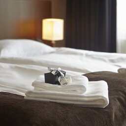 IJsland-Akureyri-Kea-Hotel-sfeerbeeld-handdoeken-bed
