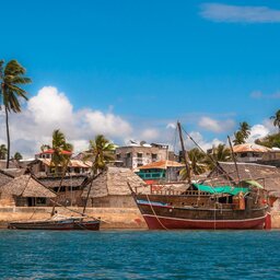 Kenia-Lamu-oude stad aan het water