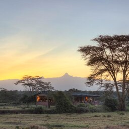 Kenia-Ol Pejeta-Ol Pejeta Bush Camp-ochtendzicht op het kamp