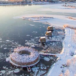 Lapland-Zweden-Harads-Arctic-Bath-Hotel-bovenaanzicht