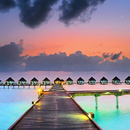 Malediven-dek waterhutten