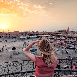 Marokko - Jamaa el-Fna market -Marrakech