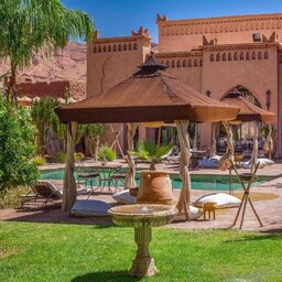 Marokko-Ouarzazate-Omgeving-Riad-Ksar-Ighnda-Tuin