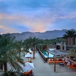 Oman-Musandam-Six Senses Zighy Bay-hotel by night
