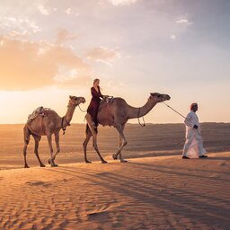 Oman-Wahiba Sands-Canvas Club-sunset camel ride