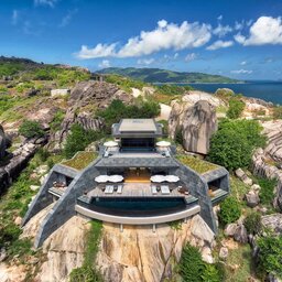 Seychellen-Félicité-Six-Senses-Zil-Payson-luchtfoto-design-hotelgebouw