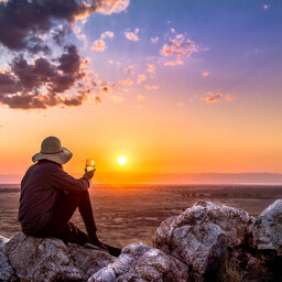 Tanzania-Tarangire-NP-Nimali-Tarangire-man-op-rots-zonsondergang