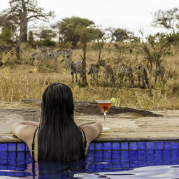 Tanzania-Tarangire-NP-Nimali-Tarangire-vrouw-cocktail-zebras