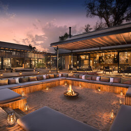 Zuid-Afrika-Kruger-Regio-Sabi-Sands-Lion-Sands-River-Lodge-kampvuur-avond