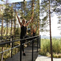 Zweden-Lapland-Harads-treehotel-yoga